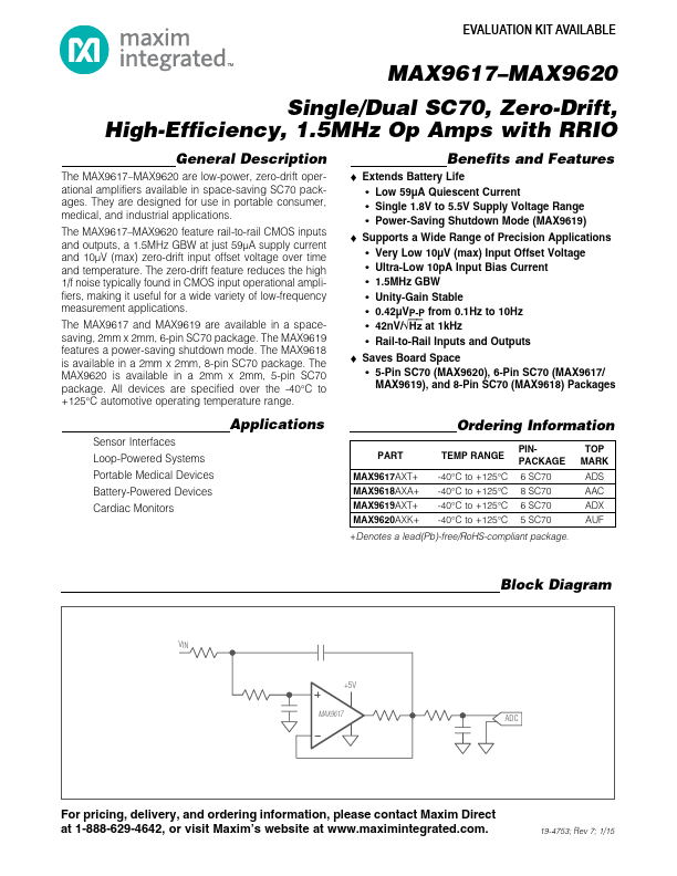 MAX9619 Maxim Integrated Products