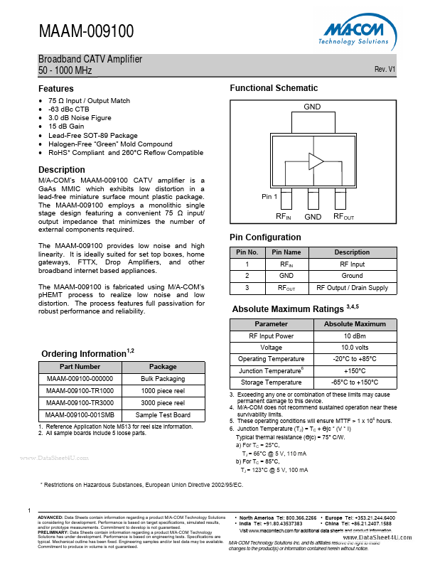 <?=MAAM-009100?> डेटा पत्रक पीडीएफ