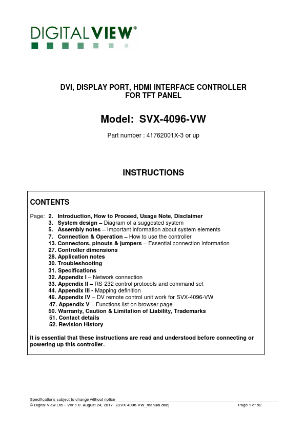 SVX-4096-VW Digital View
