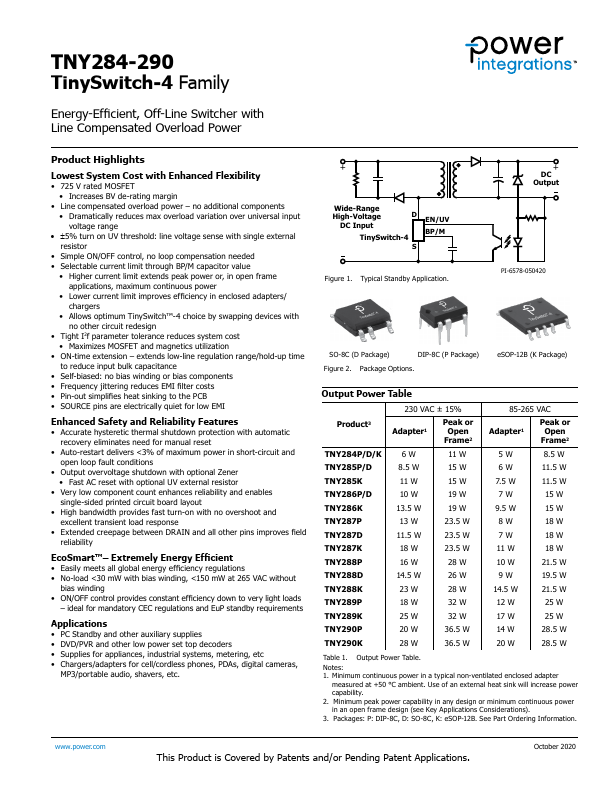 TNY284KG Power Integrations