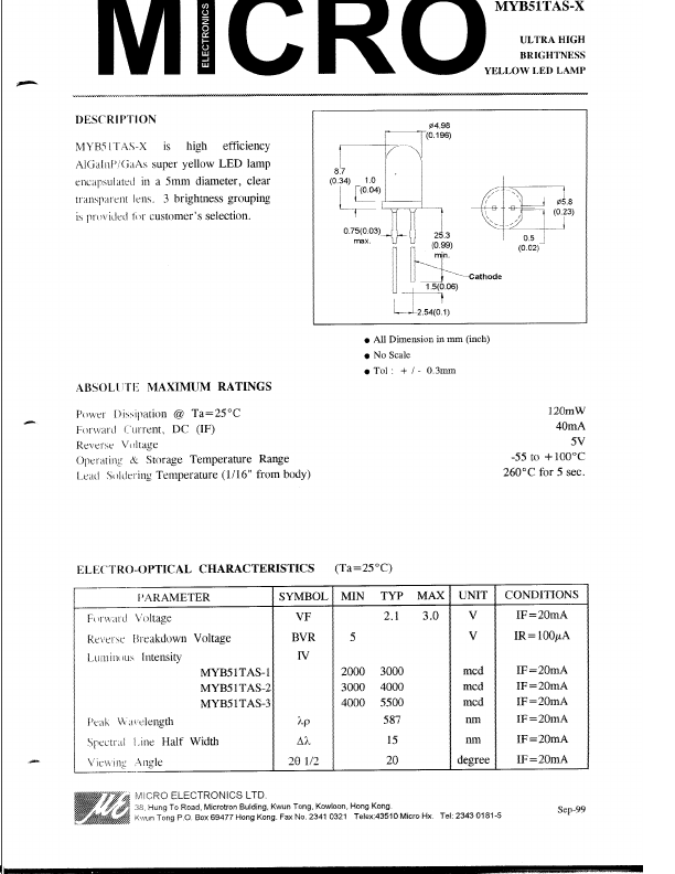 MYB51TAS-2 Micro Electronics