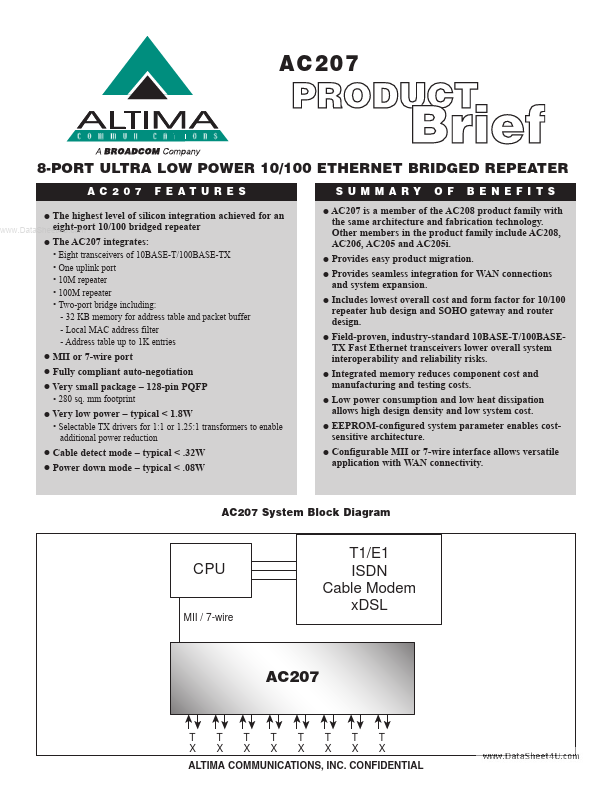 <?=AC207?> डेटा पत्रक पीडीएफ