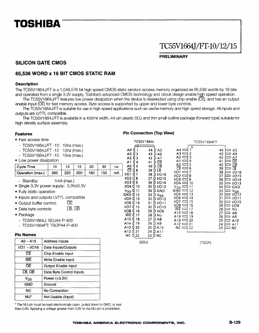 <?=TC55V1664J-12?> डेटा पत्रक पीडीएफ