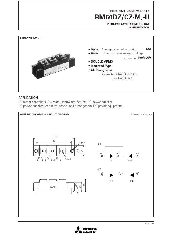 RM60CZ-H Mitsubishi Electric Semiconductor