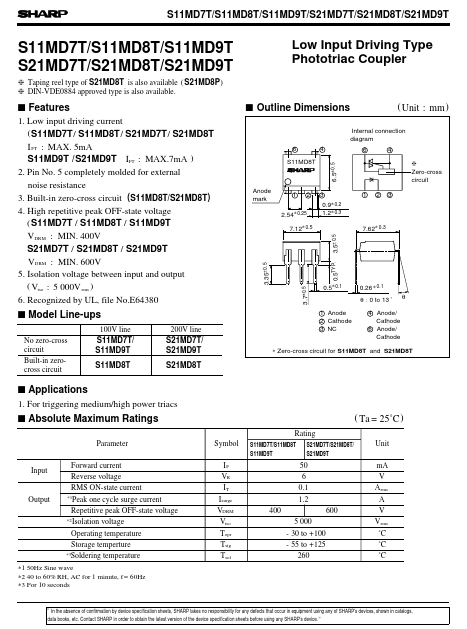 S11MD9T Sharp Electrionic Components