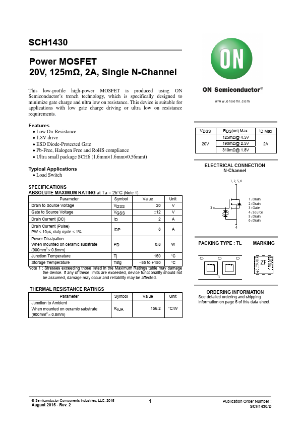 SCH1430 ON Semiconductor