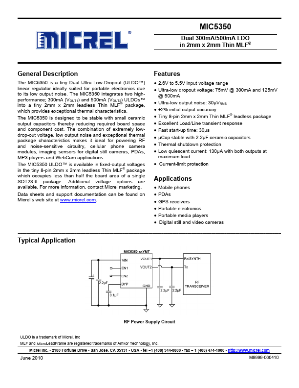 MIC5350 Micrel Semiconductor