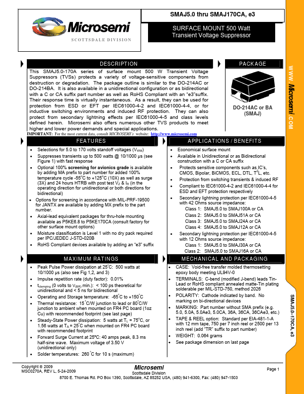 SMAJ16 Microsemi