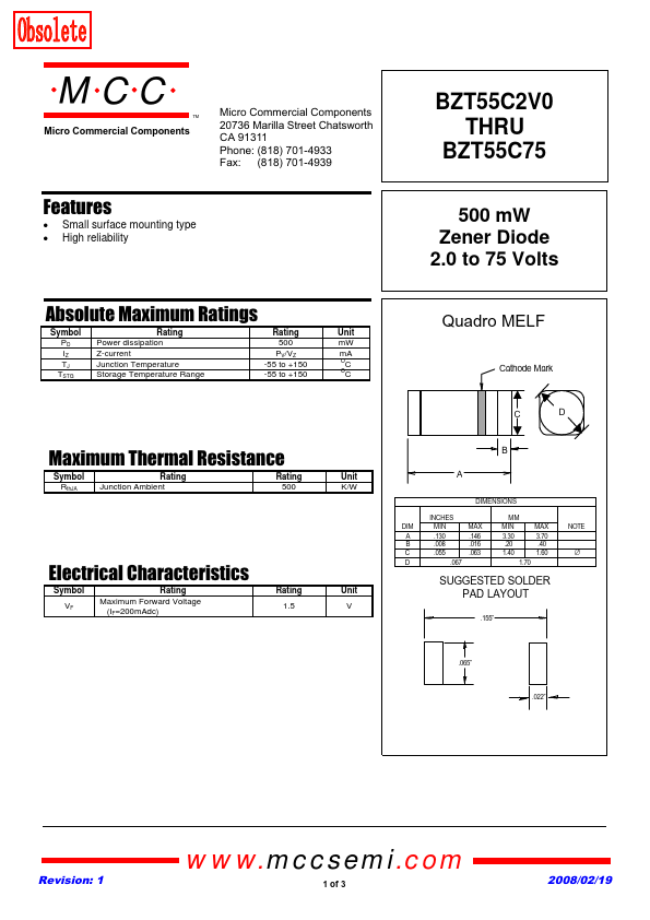 <?=BZT55C5V6?> डेटा पत्रक पीडीएफ