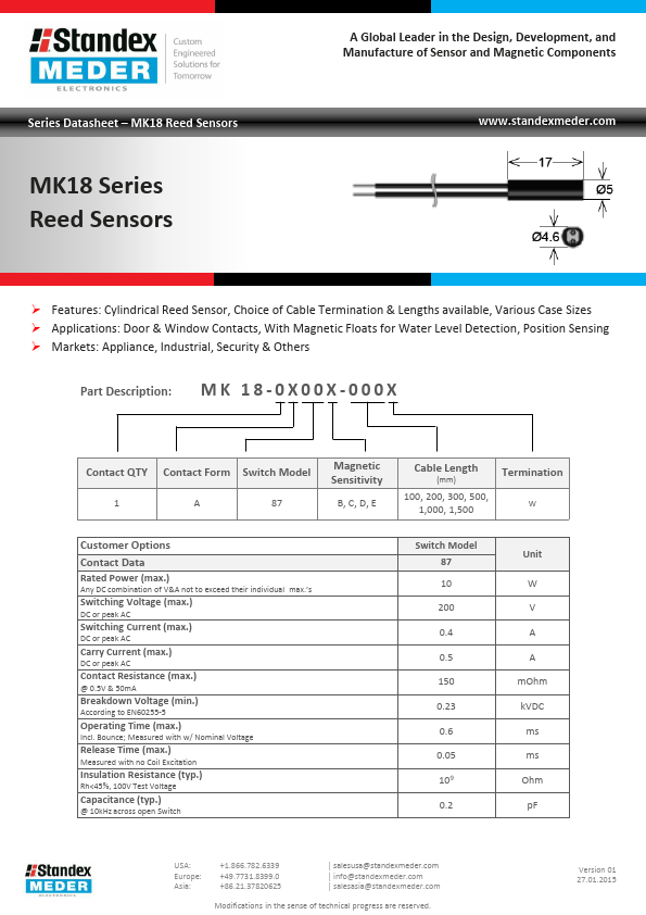 <?=MK18-1A87D-1000W?> डेटा पत्रक पीडीएफ