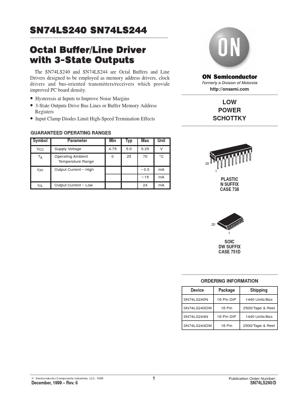 74LS244 ON Semiconductor