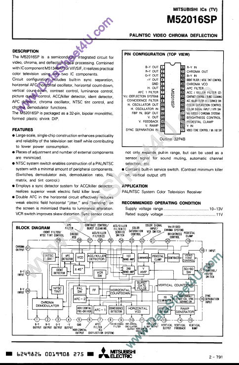 M52016SP Mitsubishi Electric Semiconductor