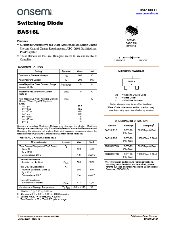 BAS16L ON Semiconductor