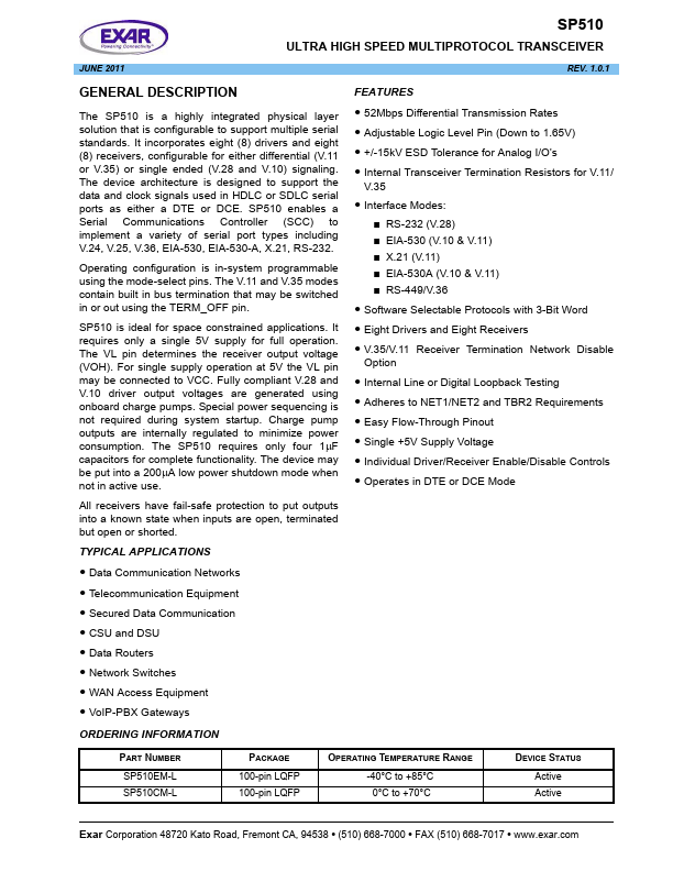 <?=SP510?> डेटा पत्रक पीडीएफ