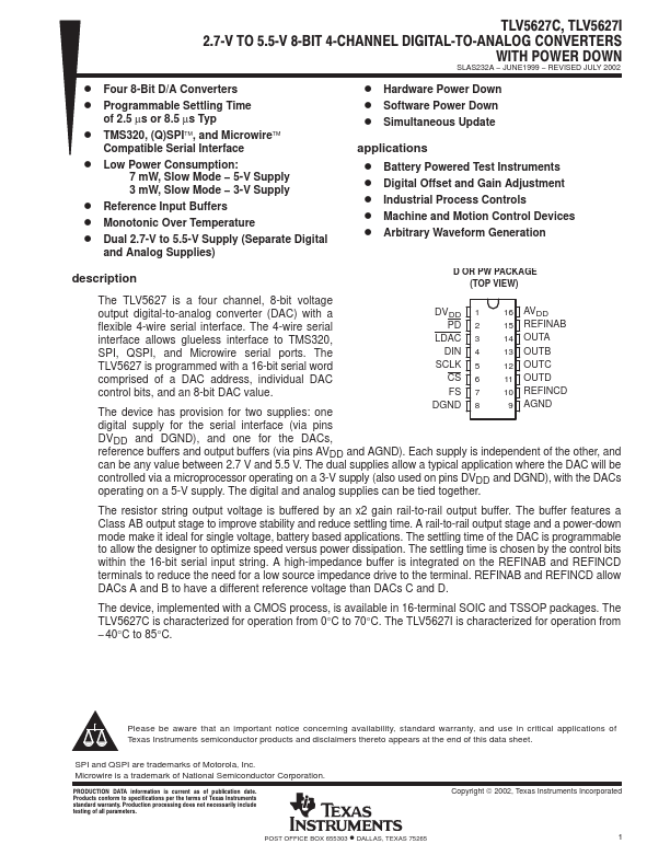 TLV5627C Texas Instruments