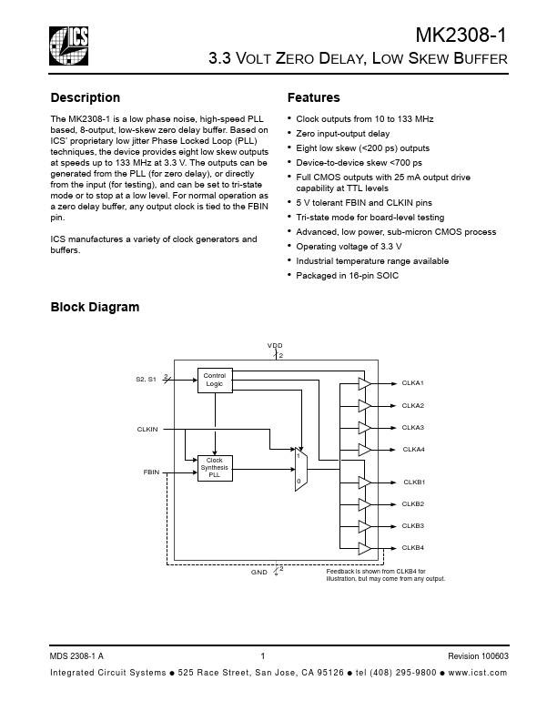 MK2308-1 Integrated Circuit Systems