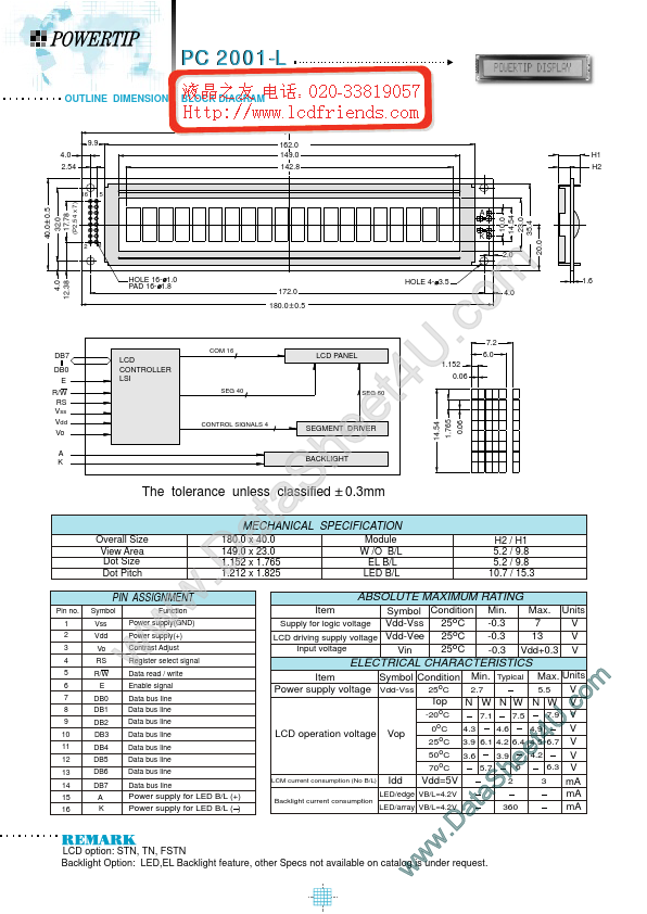 PC2001l POWERTIP