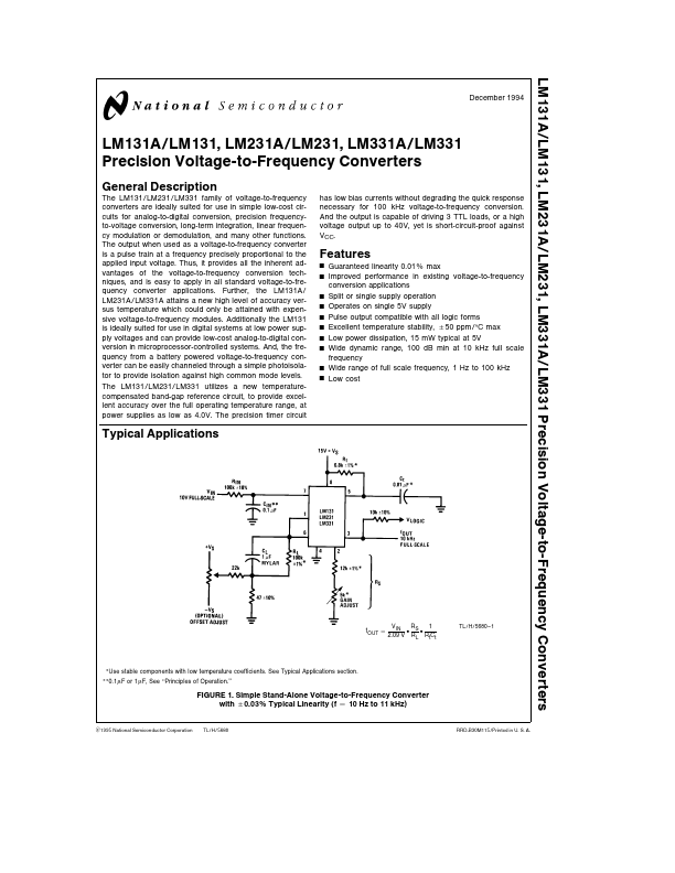 LM131 National Semiconductor
