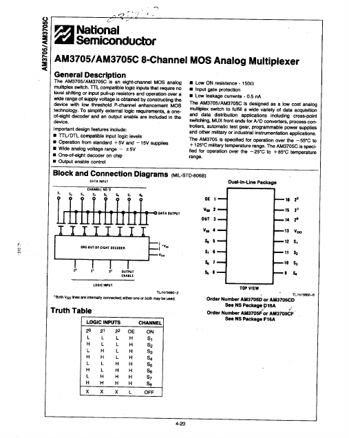 AM3705C National Semiconductor