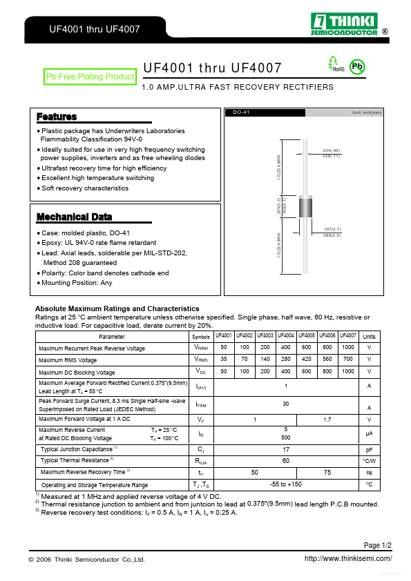 UF4006 Thinki Semiconductor