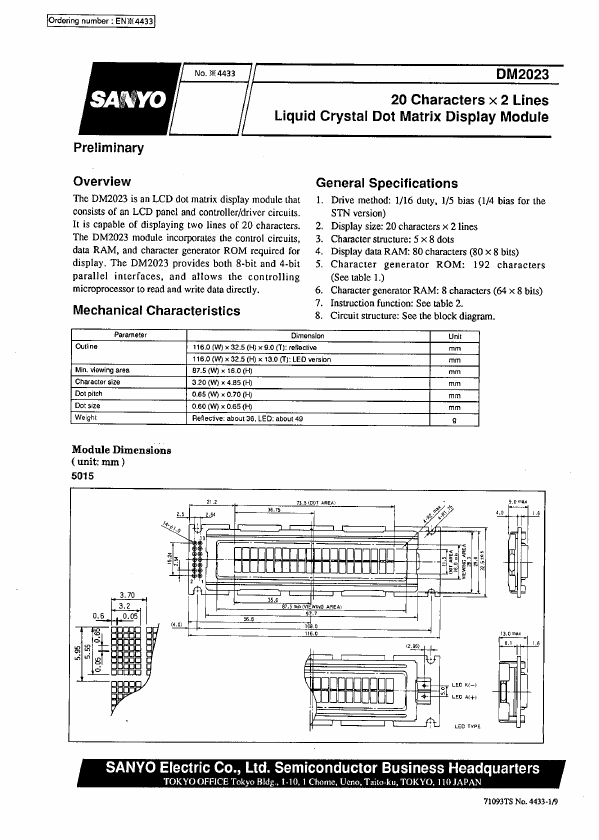 DM2023-7BL3 Sanyo Semicon Device