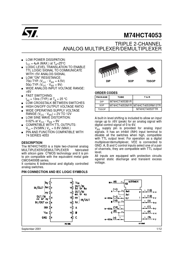 M74HCT4053