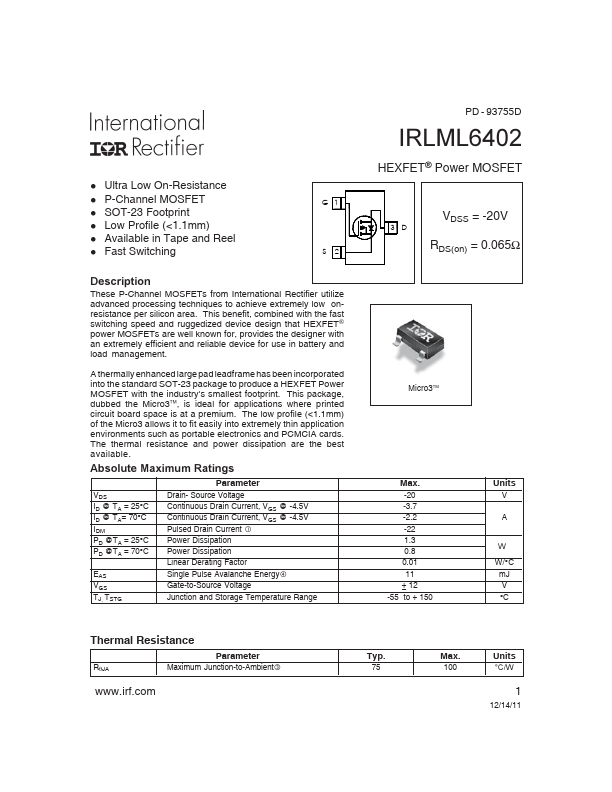 IRLML6402 International Rectifier