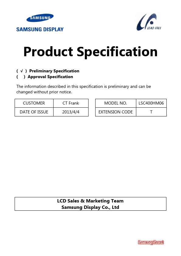 <?=LSC400HM06-T?> डेटा पत्रक पीडीएफ