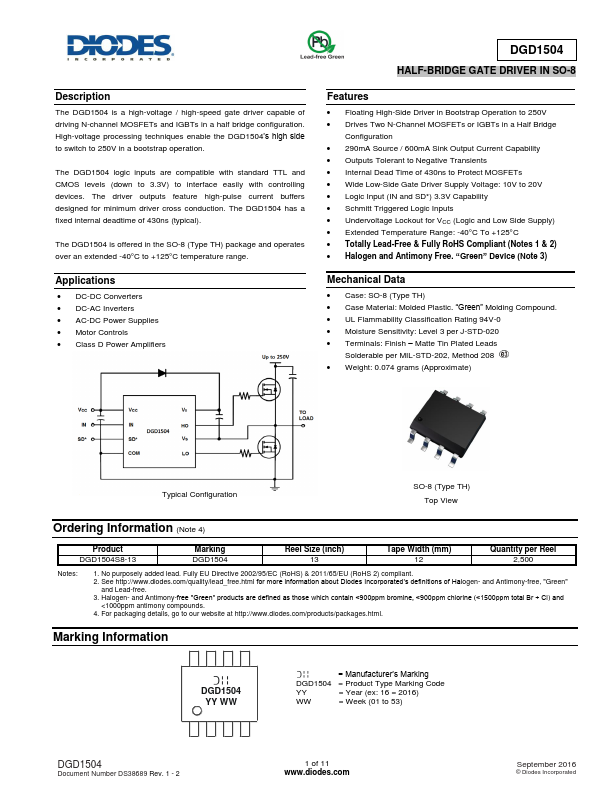 DGD1504 Diodes