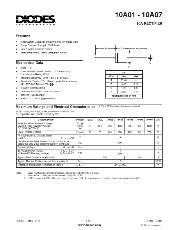 10A01 Diodes