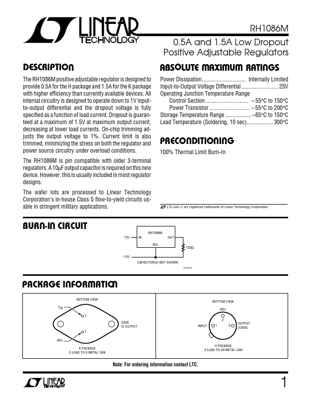 RH1086M Linear Technology