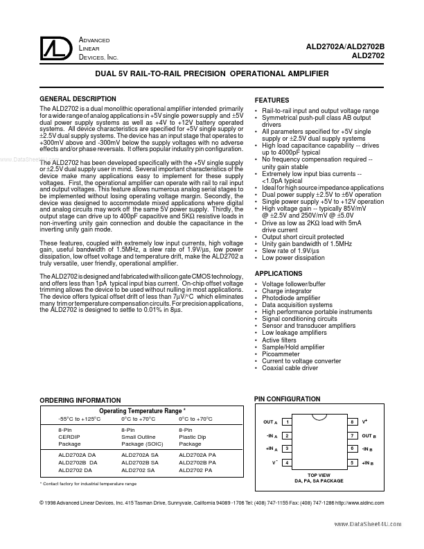 <?=ALD2702B?> डेटा पत्रक पीडीएफ