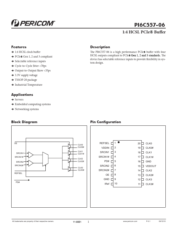 PI6C557-06 Pericom Semiconductor