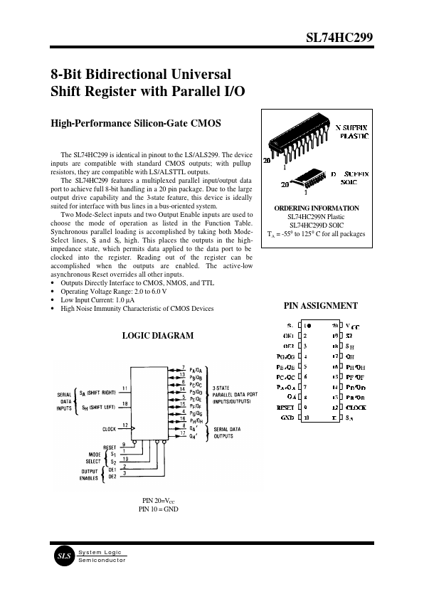 <?=SL74HC299?> डेटा पत्रक पीडीएफ
