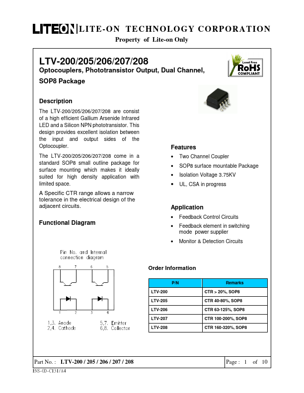 LTV-208 LITE-ON Electronics