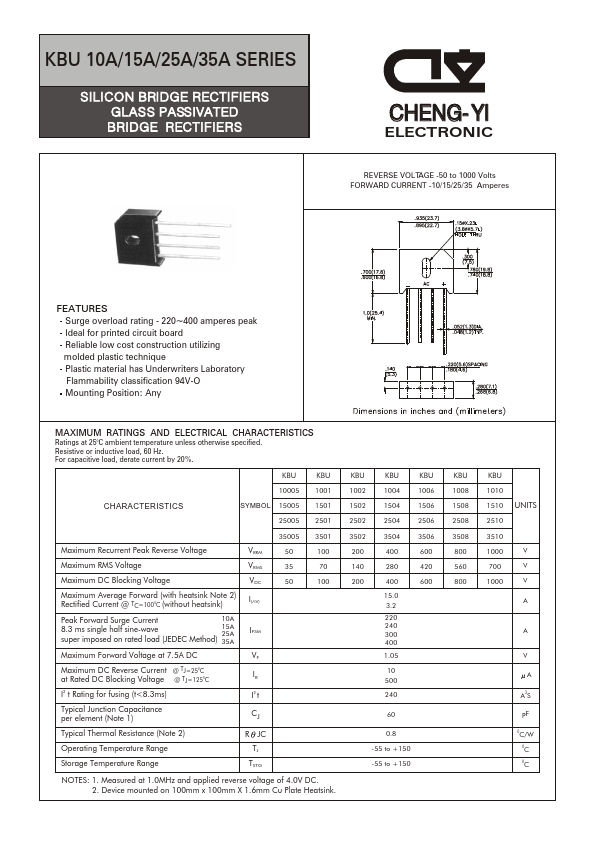 KBU2501 CHENG-YI ELECTRONIC