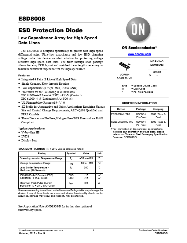 ESD8008 ON Semiconductor