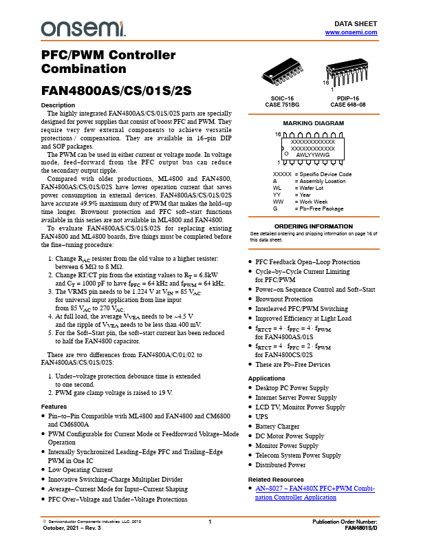 FAN4800AS ON Semiconductor
