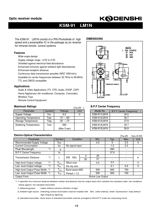 KSM-915LM1N KODENSHI KOREA CORP