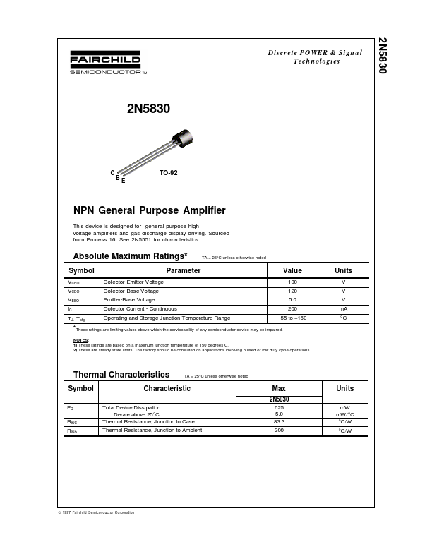 2N5830 Fairchild Semiconductor