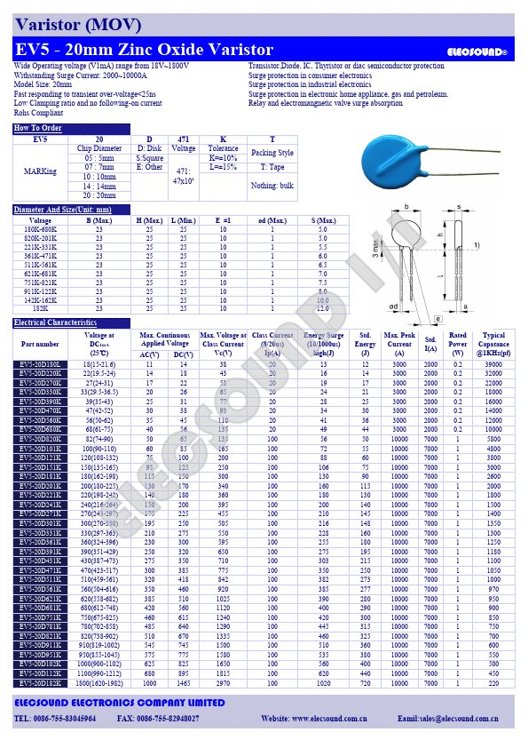 <?=EV5-20D951K?> डेटा पत्रक पीडीएफ