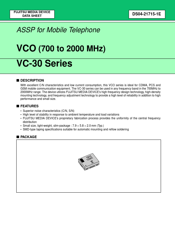 <?=VC-30?> डेटा पत्रक पीडीएफ