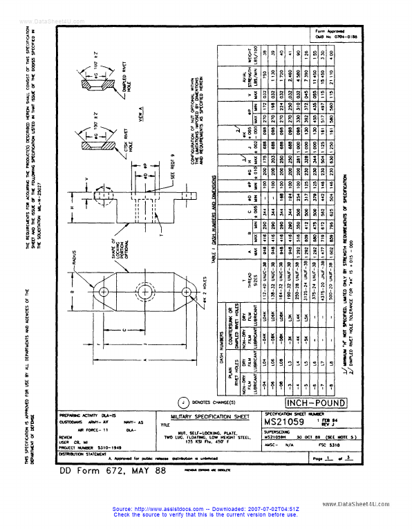 <?=MS21059?> डेटा पत्रक पीडीएफ