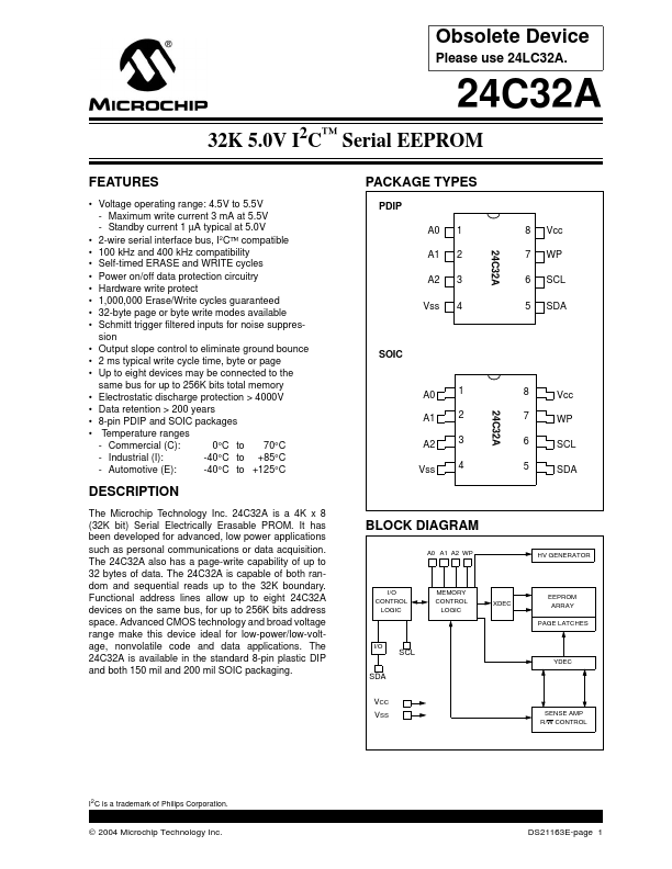 24C32A MicrochipTechnology