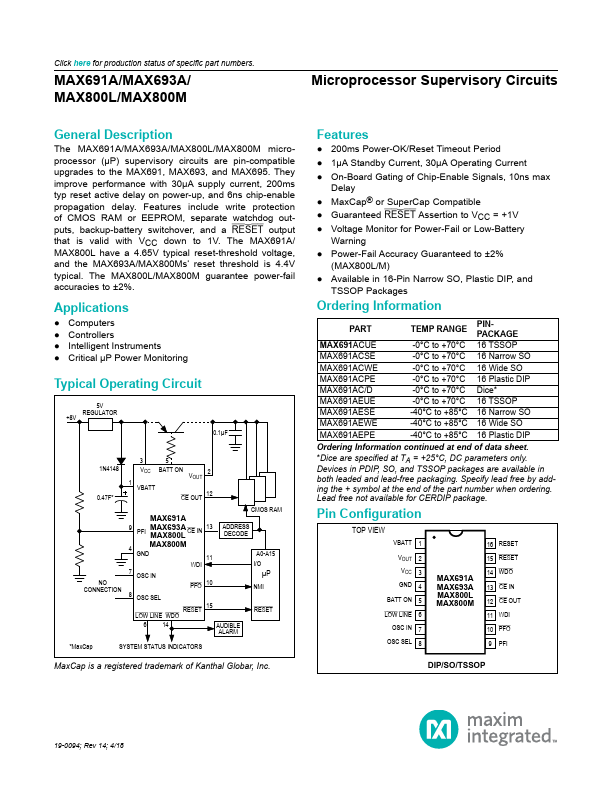 MAX800L Maxim Integrated