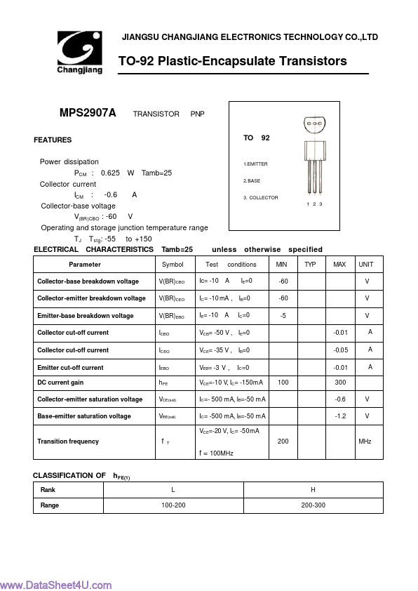 <?=MPS2907A?> डेटा पत्रक पीडीएफ