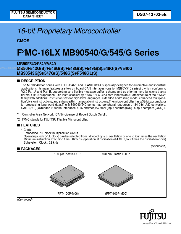 MB90F549G Fujitsu Media Devices