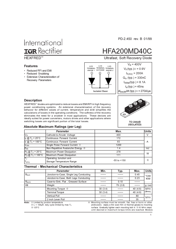 HFA200MD40C International Rectifier
