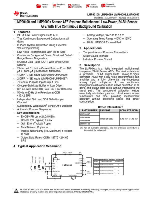 LMP90097 Texas Instruments
