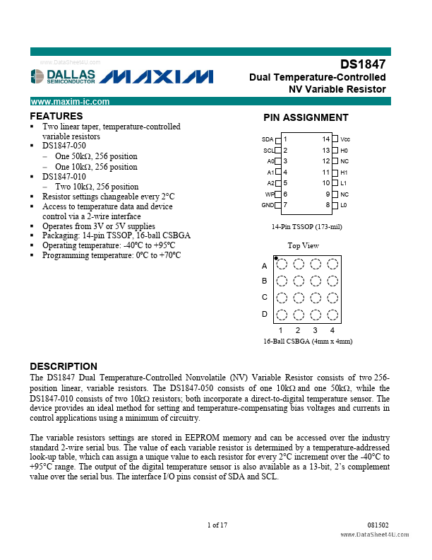 DS1847 Dallas Semiconductor